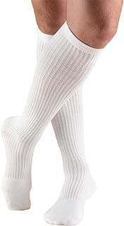 Picture of Compression Knee High Socks, Men's White, Large (Shoe Size 10.5 - 12), 15 - 20 mmHg, 1 pair