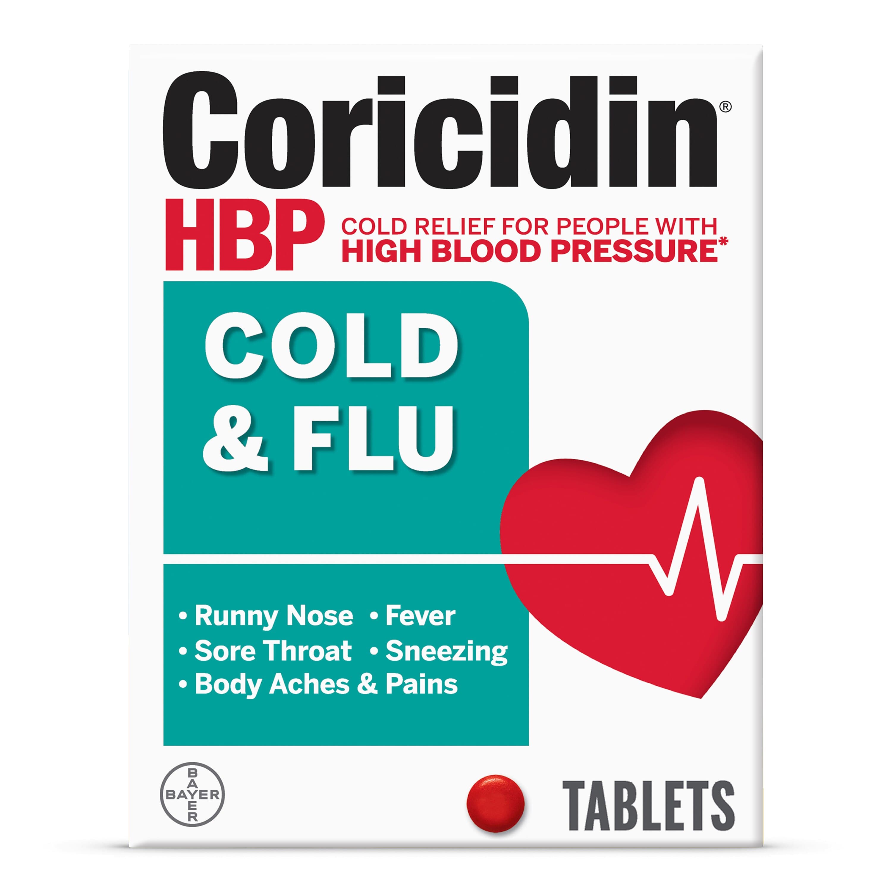 Picture of Coricidin Hbp Cold and Flu, 20 CT