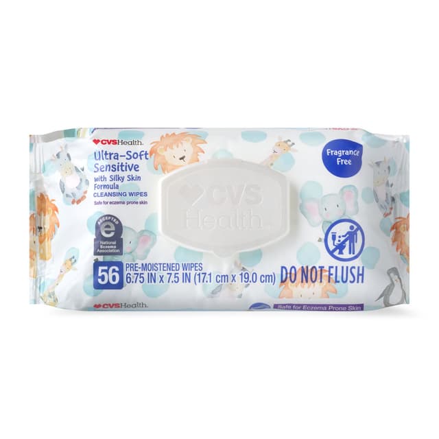Picture of Ultra-Soft Sensitive Cleansing Wipes, 56 CT