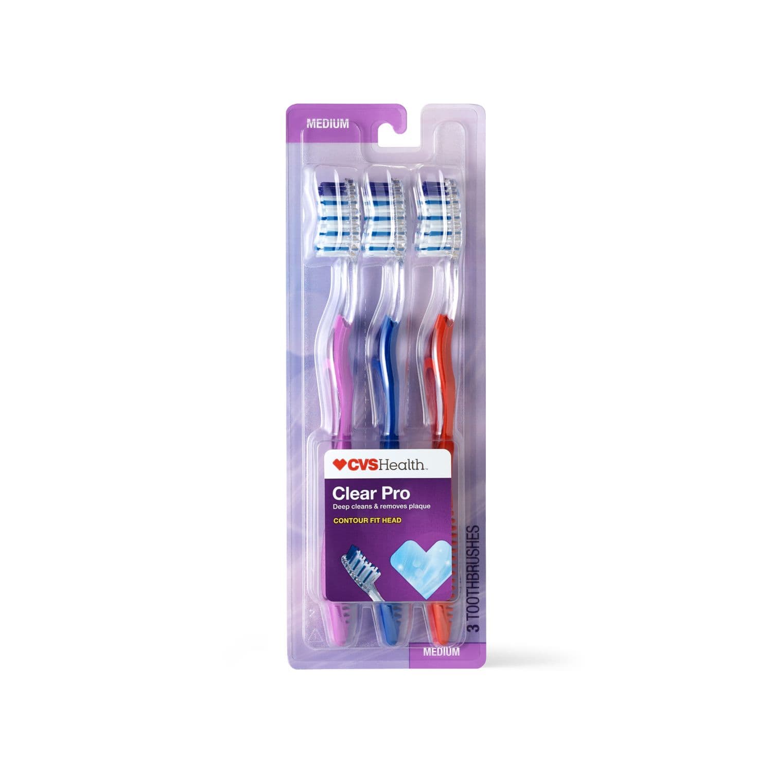 Picture of Clear Pro Toothbrushes Medium, 3 CT