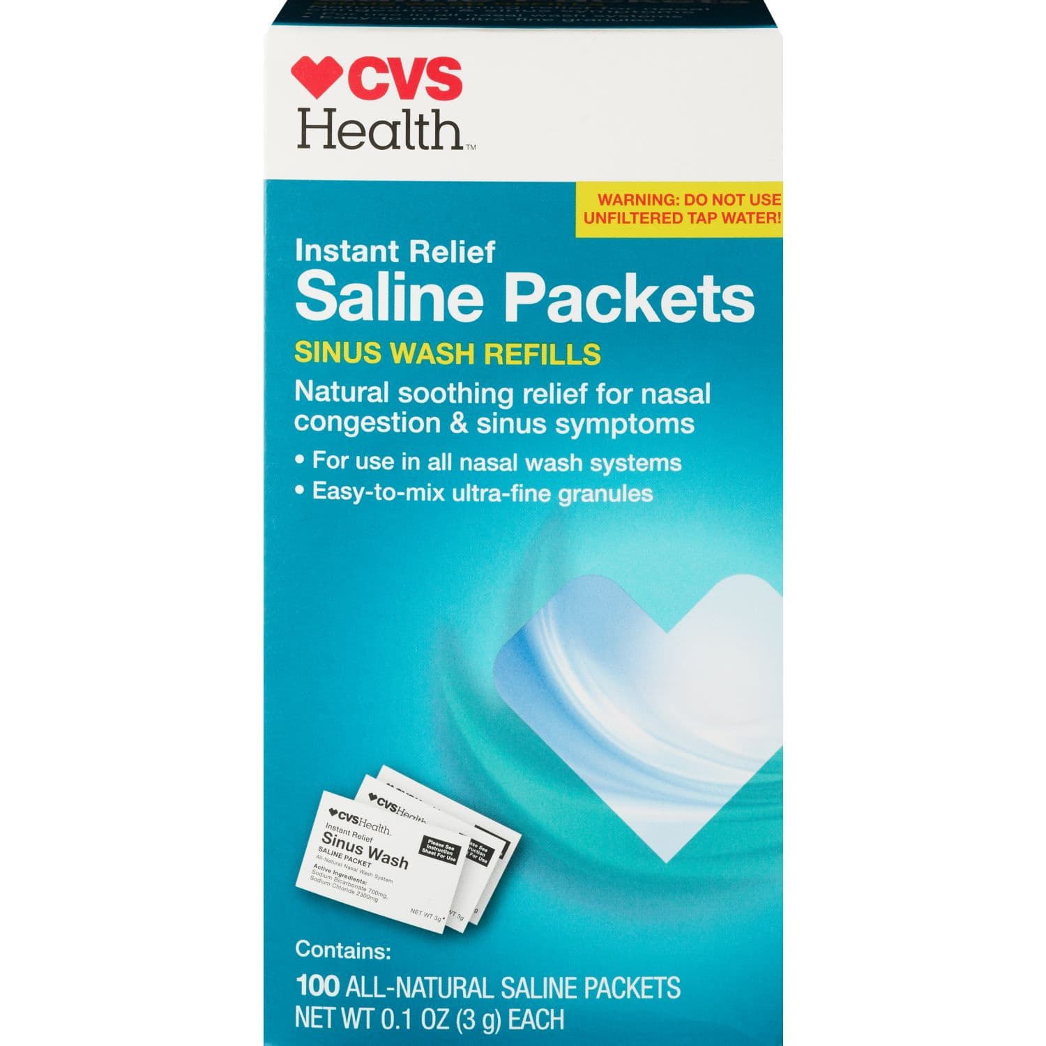 Picture of Sinus Wash Refill Saline Packets, 100 CT
