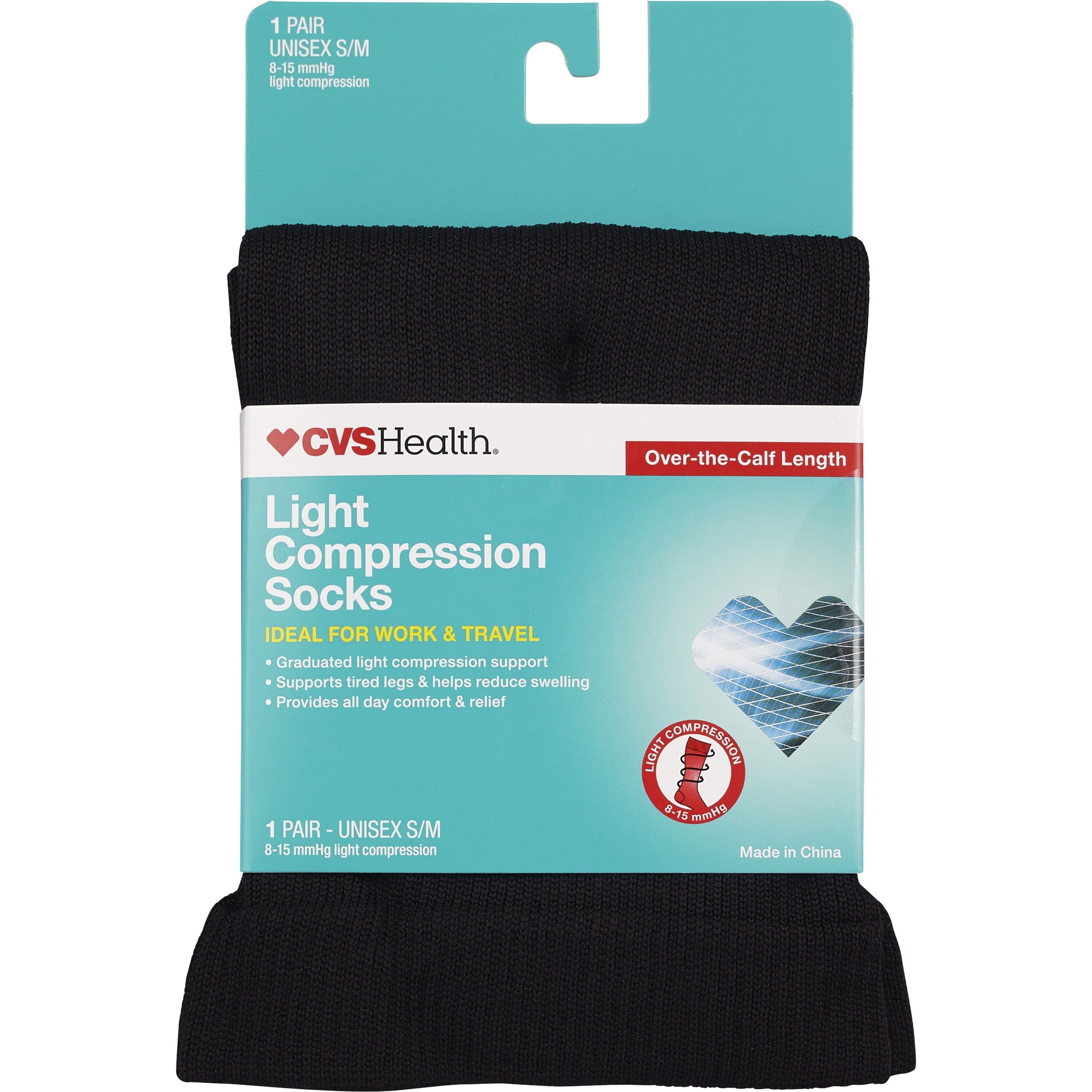 Picture of Light Compression Socks, S/m Black, 1 CT