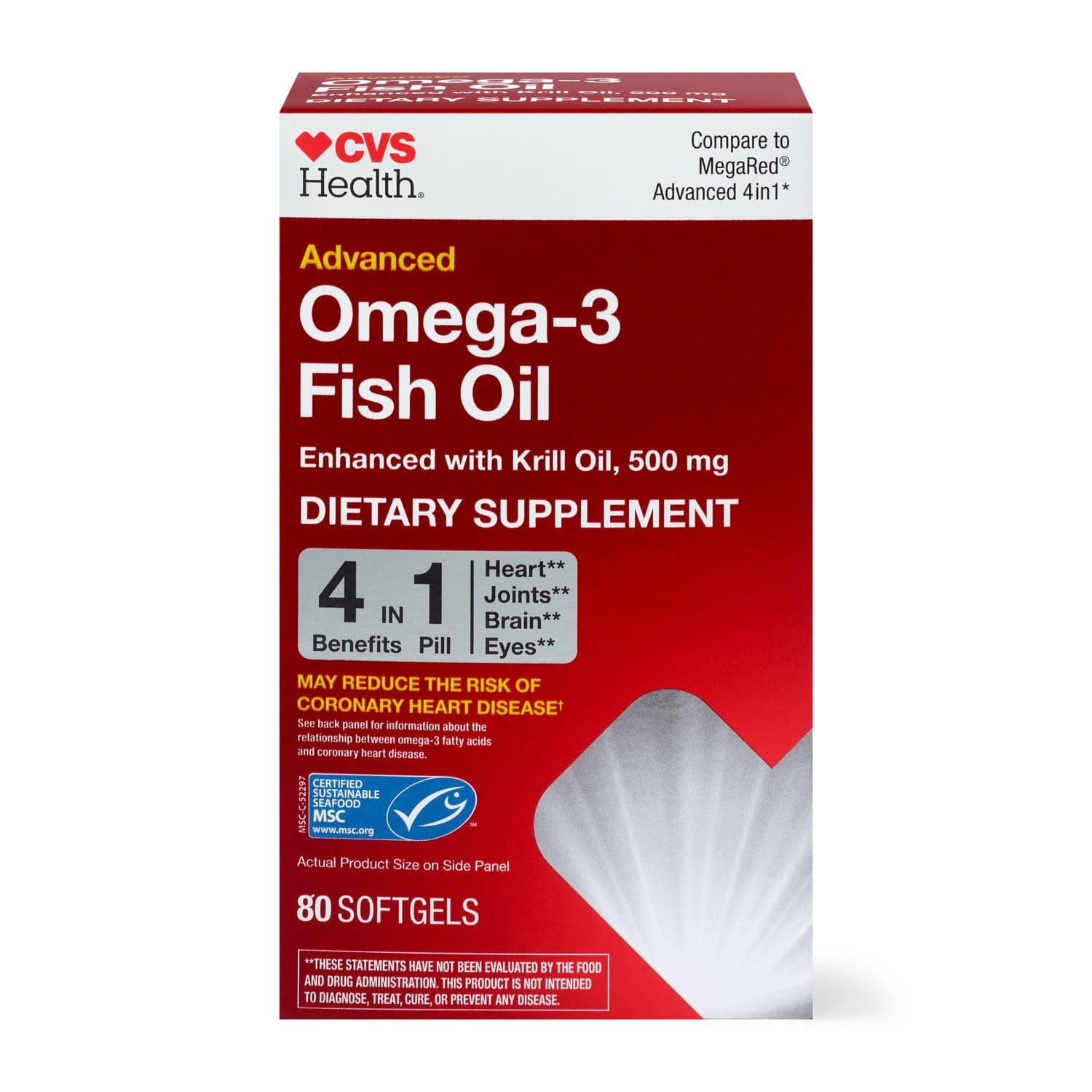 Picture of Omega-3 Fish Oil Enhanced with Krill Oil 500mg Softgels, 80 CT