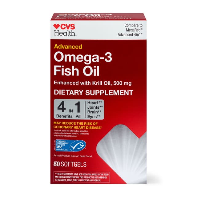 Picture of Omega-3 Fish Oil Enhanced with Krill Oil 500mg Softgels, 80 CT