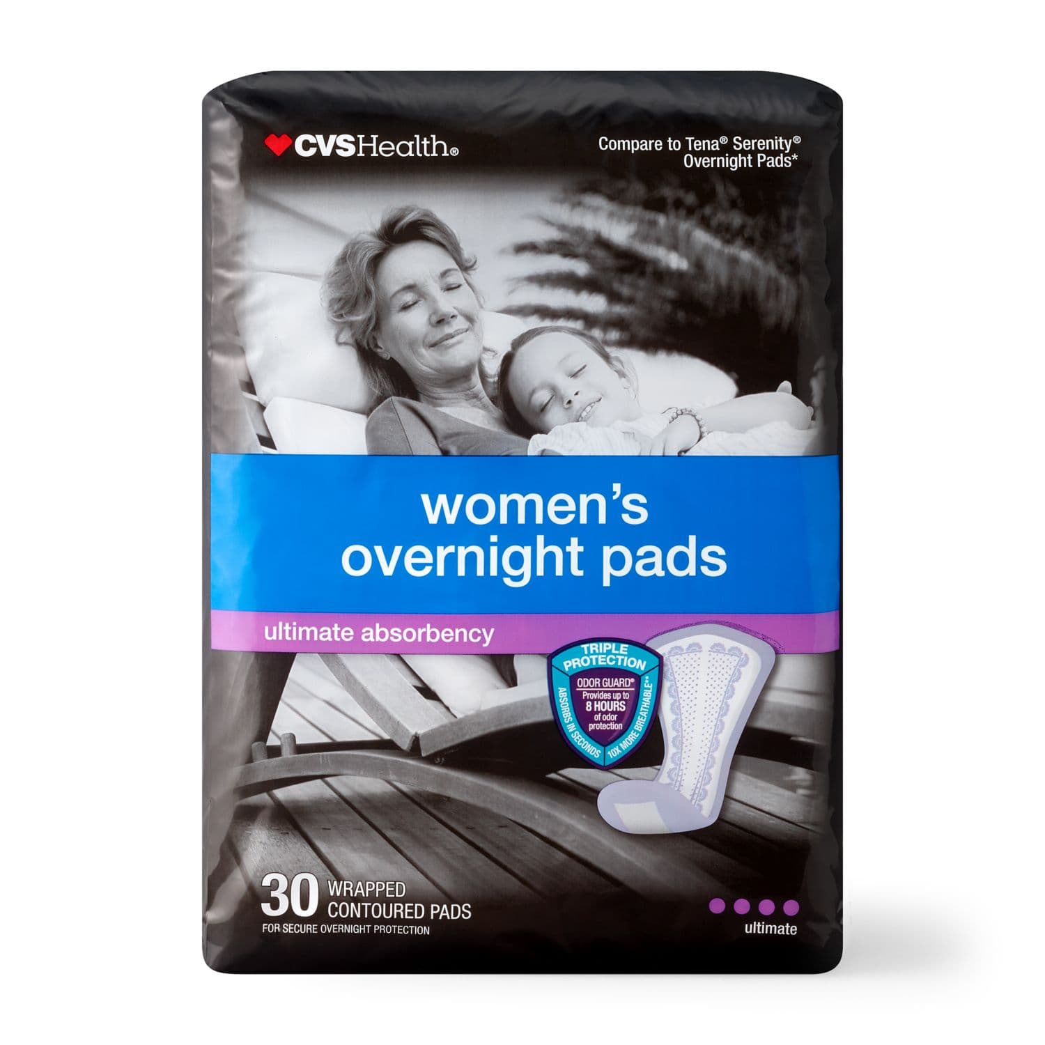 Picture of Women's Overnight Bladder Control Pads, 30 CT