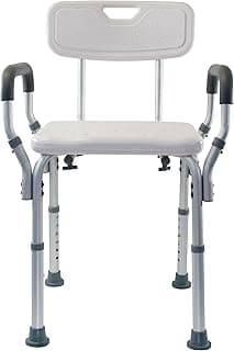 Picture of Essential Medical Supply, Bath Bench with Back, No Arms, (19.7" length, 17.3" width, 13.5" ~ 20.5" adjustable seat height, 29.5" ~ 33.5" overall height with back), 1
