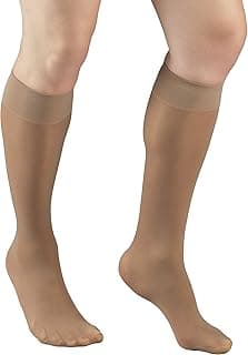 Picture of Compression Knee-High Socks, 8-15 mmHg, Women's Beige, Large (Shoe Size 8-10.5), 1 pair