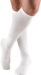 Picture of Compression Knee-High Socks, 15-20 mmHg, Men's White, Large (Shoe Size 7.5-11), 1 pair