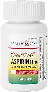 Picture of Aspirin, Enteric Coated, Low Dose, 81 mg, 120 ct