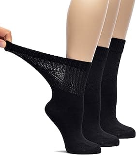 Picture of Diabetic Socks, Black, Large 3-pack, 3 pair