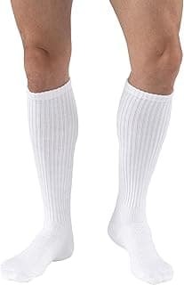 Picture of Diabetes Circulatory Crew Socks 8-15mmHg, White, S, 1 pair