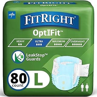 Picture of FitRight Adult Incontinence Tab-Style Disposable Briefs, Extra Absorbency, Large (Waist size 44"-56"), 20