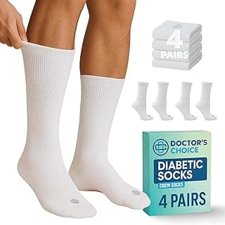 Picture of Diabetes Circulatory Crew Socks 8-15mmHg, White, XL, 1 pair