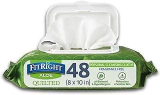 Picture of Aloe Personal Cleansing Non-Flushable Wipes, Quilted, 48
