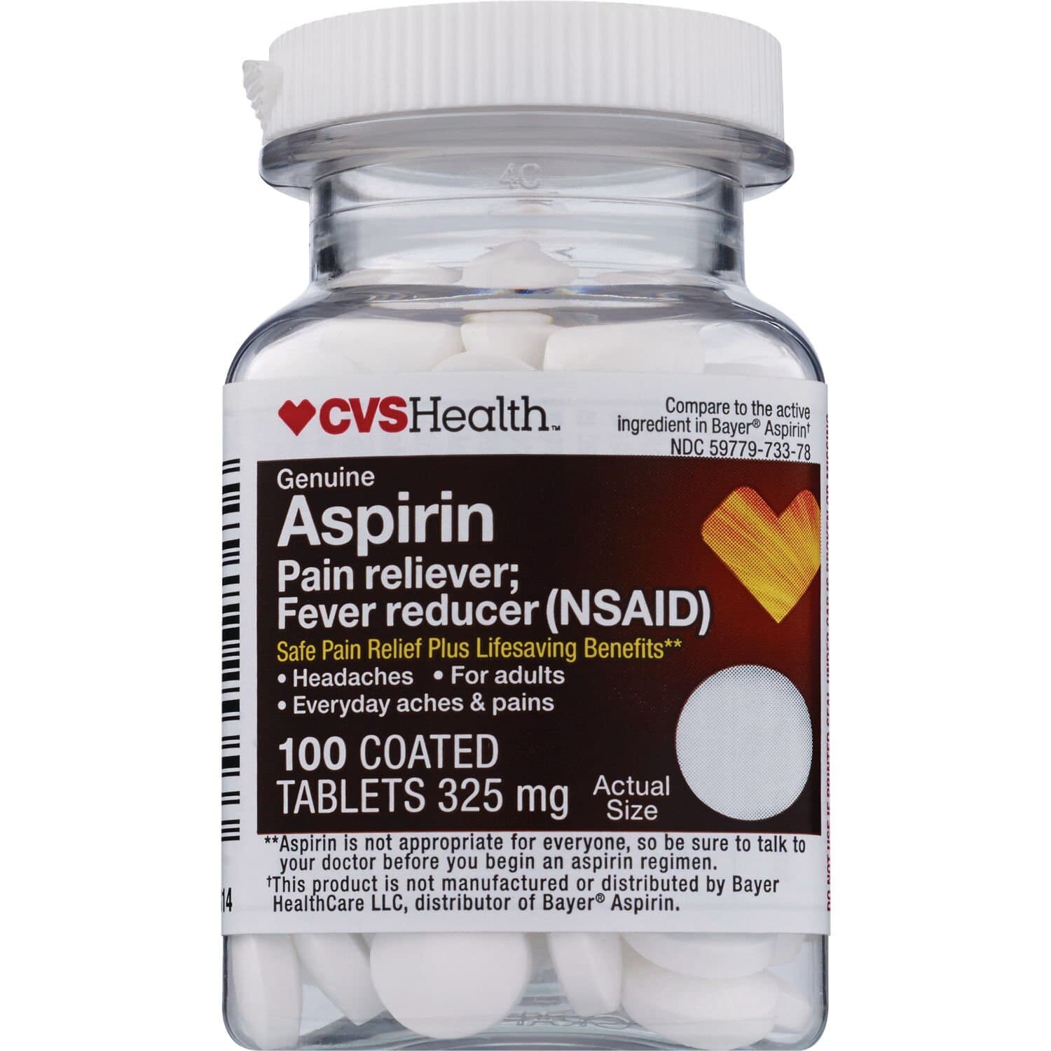 Picture of Aspirin 325mg Tablets, 100 CT