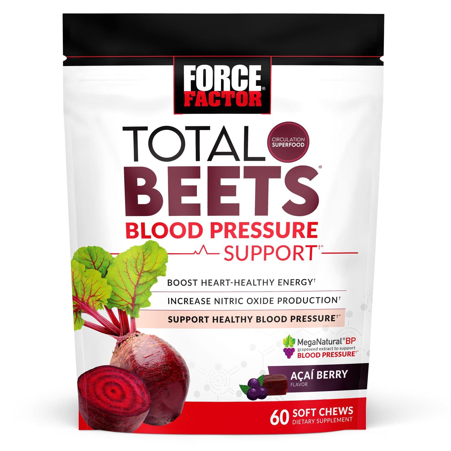 Picture of Force Factor Beets Blood Pressure Support Chews, 60 CT