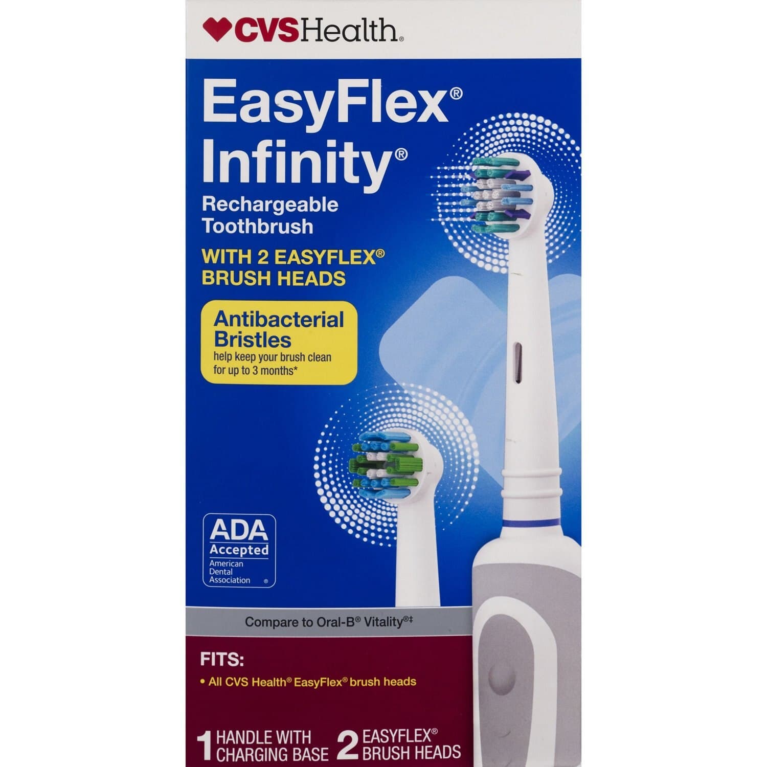 Picture of Easyflex Infinity Rechargeable Toothbrush with Replacement Brush Heads, 1 CT