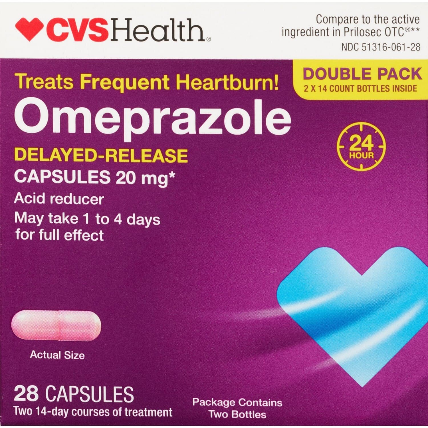 Picture of Omeprazole 20mg Capsules, 28 CT