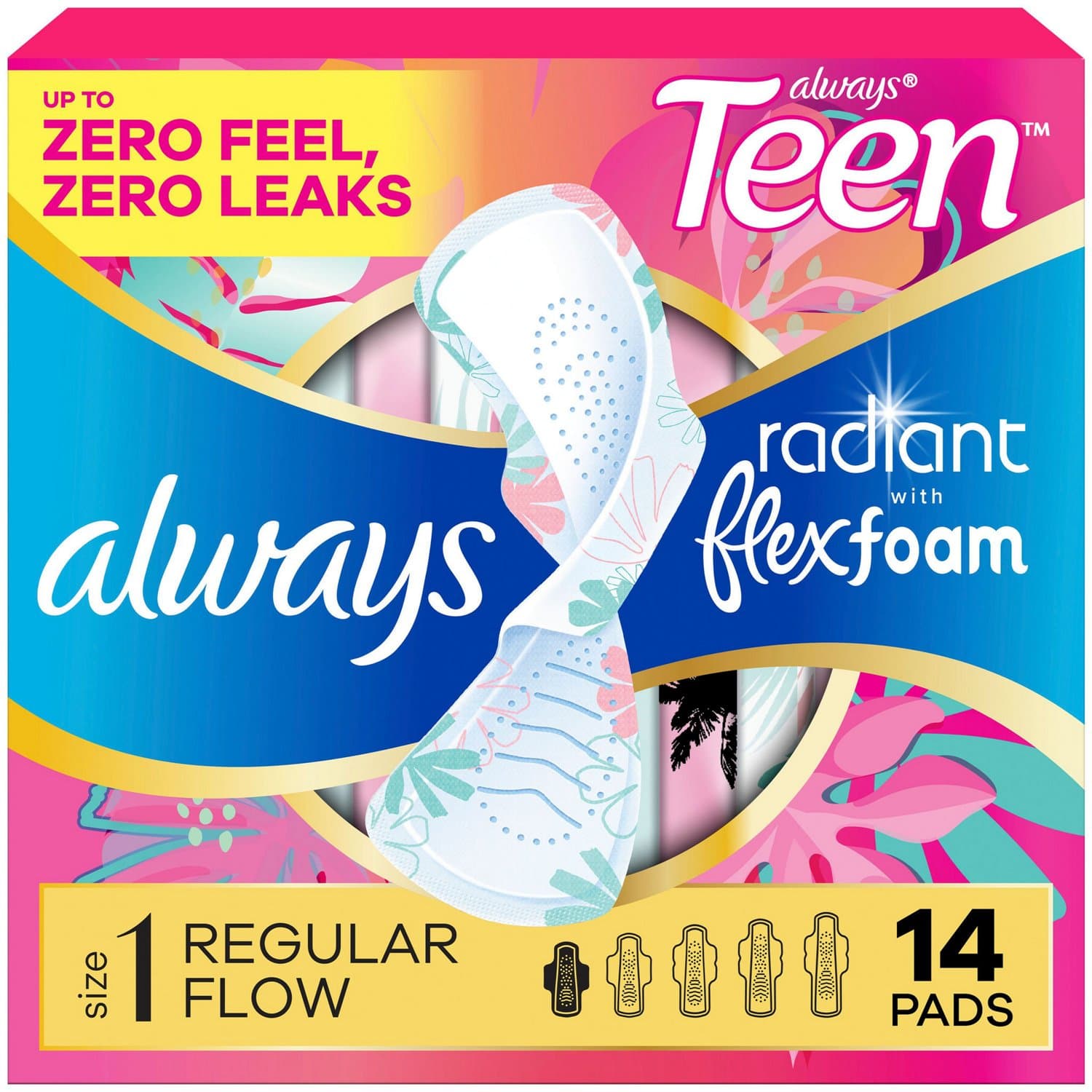 Picture of Always Teen Pads Scented, 14 CT