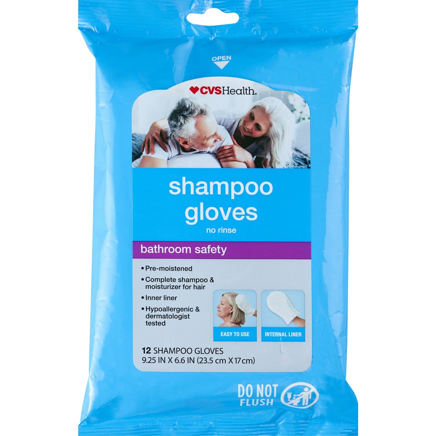 Picture of Pre-Moistened No-Rinse Shampoo Gloves, 12 CT