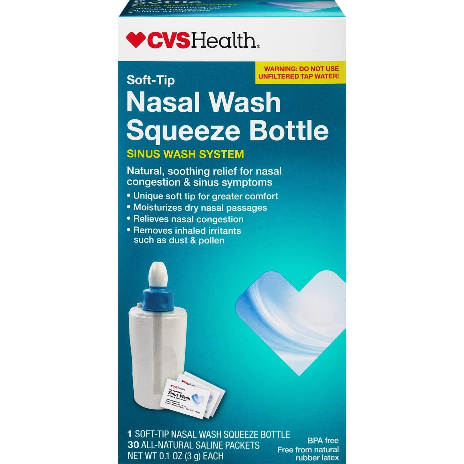 Picture of Nasal Rinse System with 30 Saline Packets, 1 CT