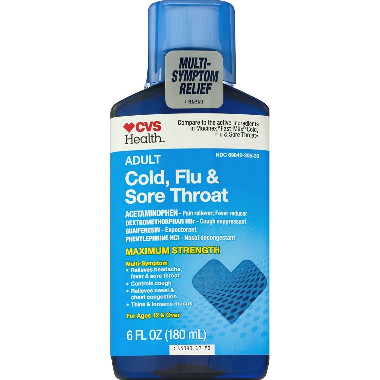 Picture of Cold, Flu & Sore Throat Relief Max Strength Liquid, 6 OZ