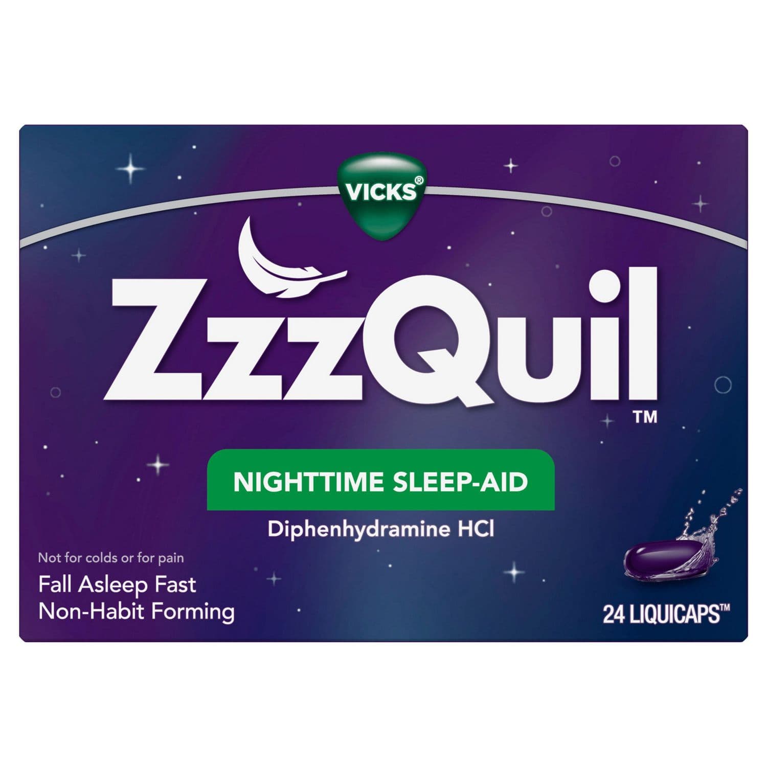 Picture of Vicks Zzzquil Nighttime Sleep-Aid Liquicaps, 24 CT
