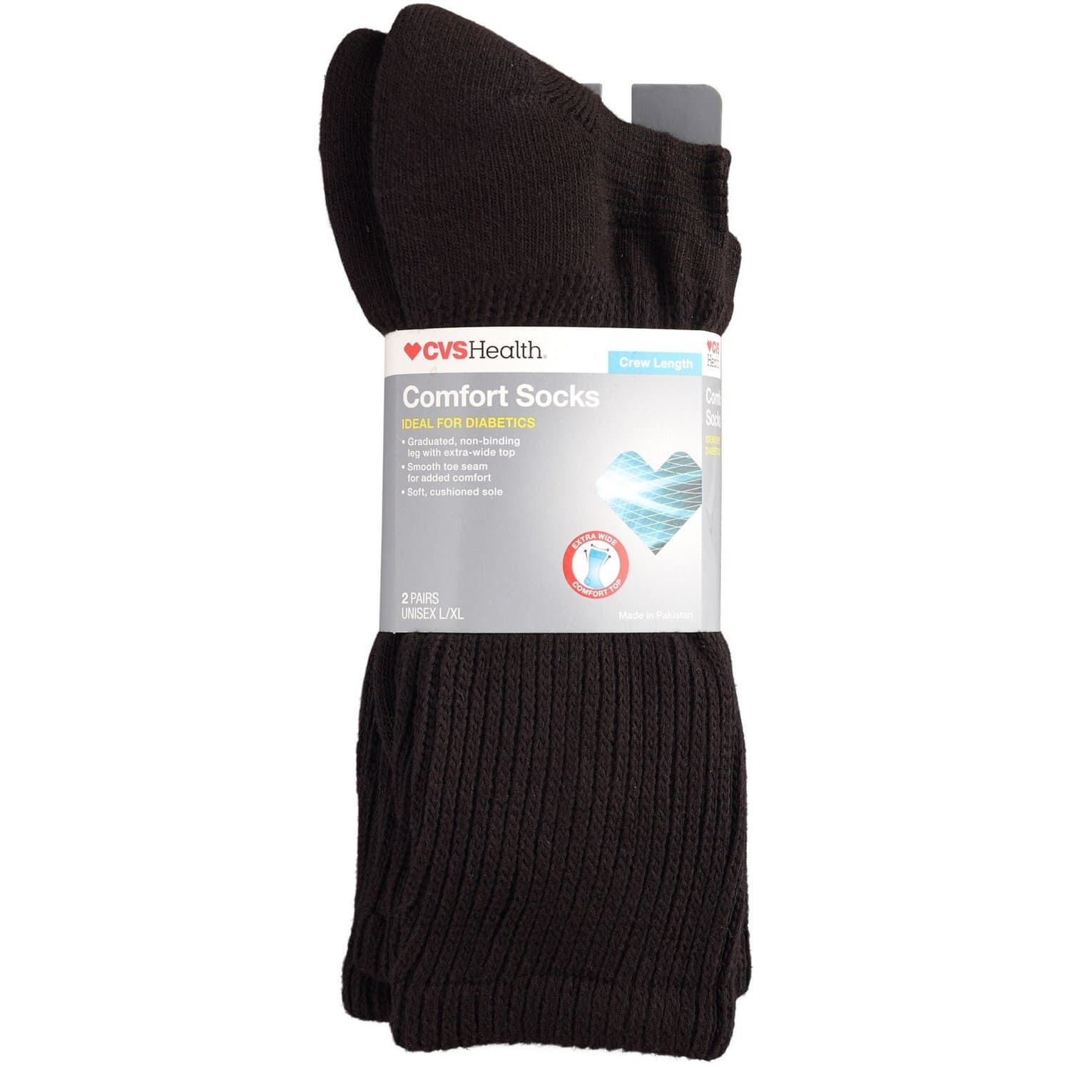 Picture of Diabetic Socks, S/m Black, 2 CT