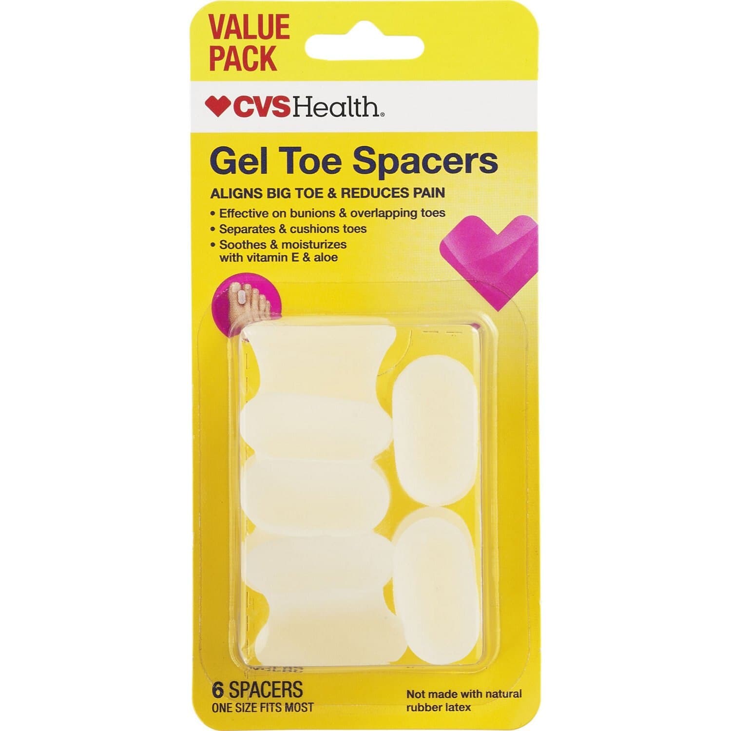 Picture of Gel Toe Spacers Value Pack, 6 CT