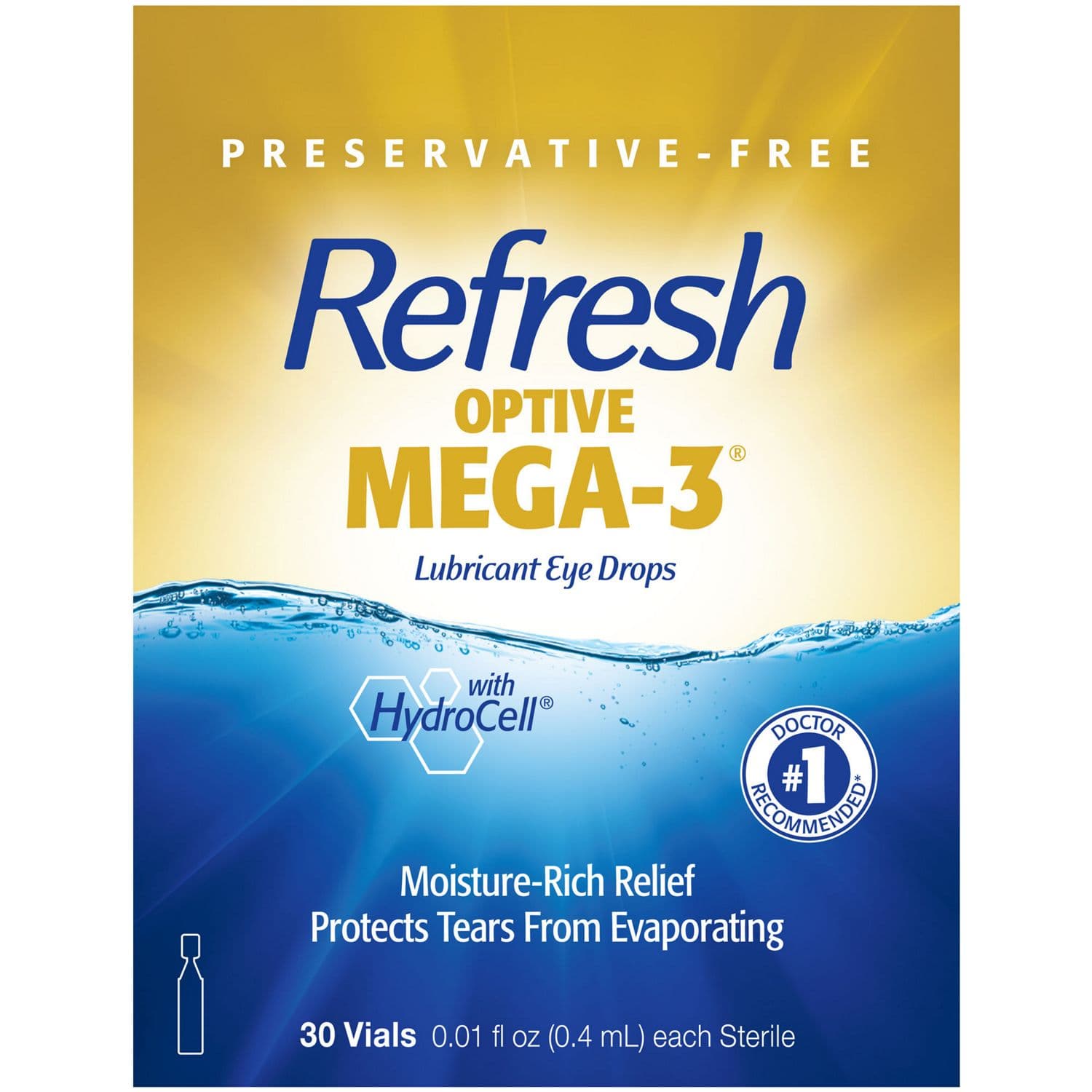 Picture of Refresh Optive Mega-3 Preservative-Free Eye Drops, 30 CT