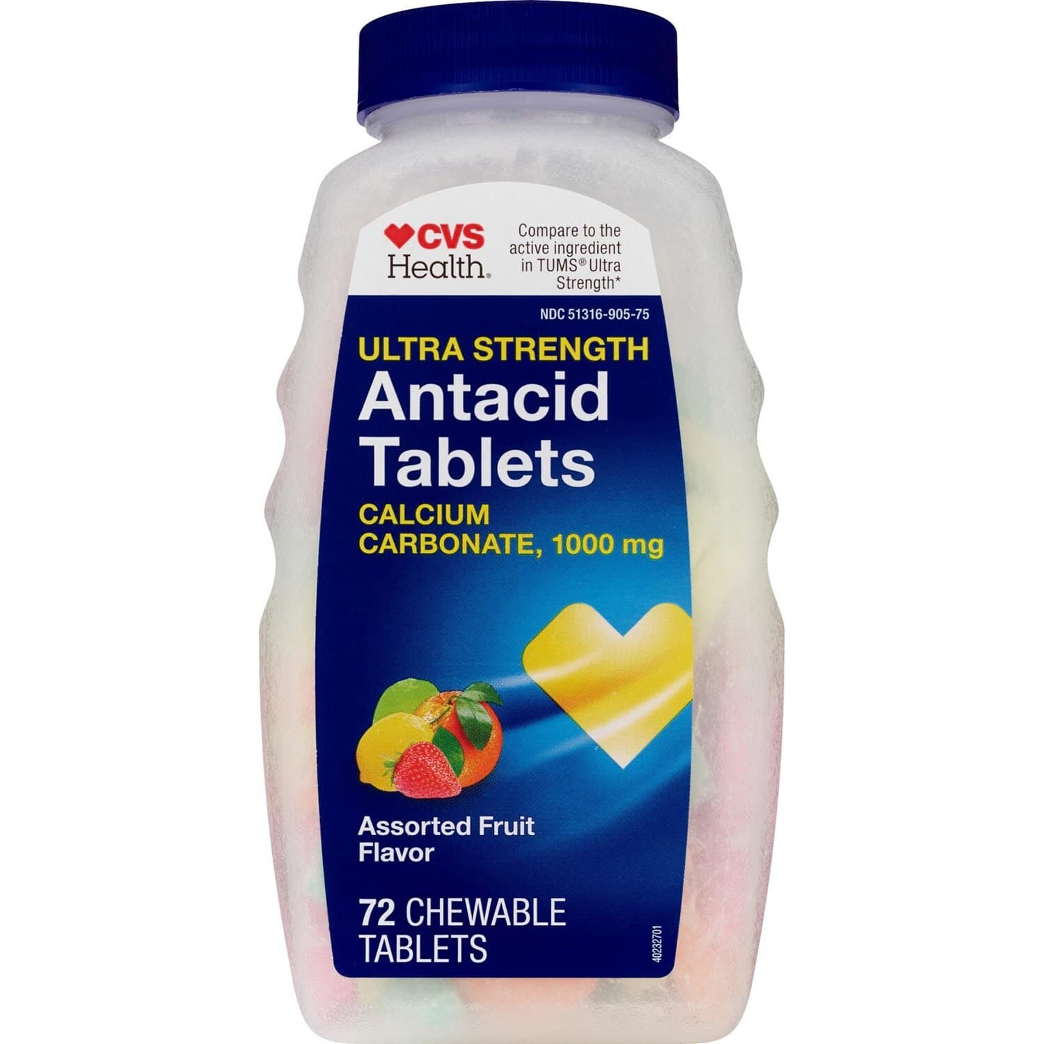 Picture of Antacid Ultra Strength Chewable Tablets, Assorted Fruit, 72 CT