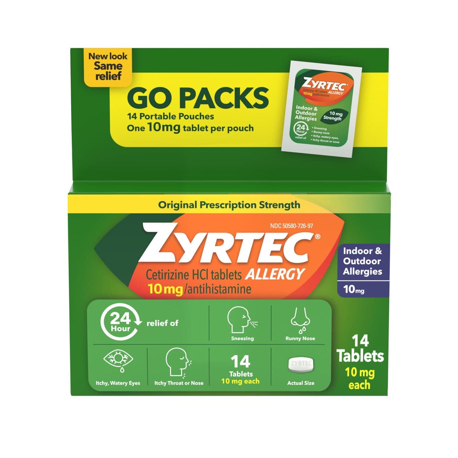 Picture of Zyrtec 10mg Tablets, 60 CT