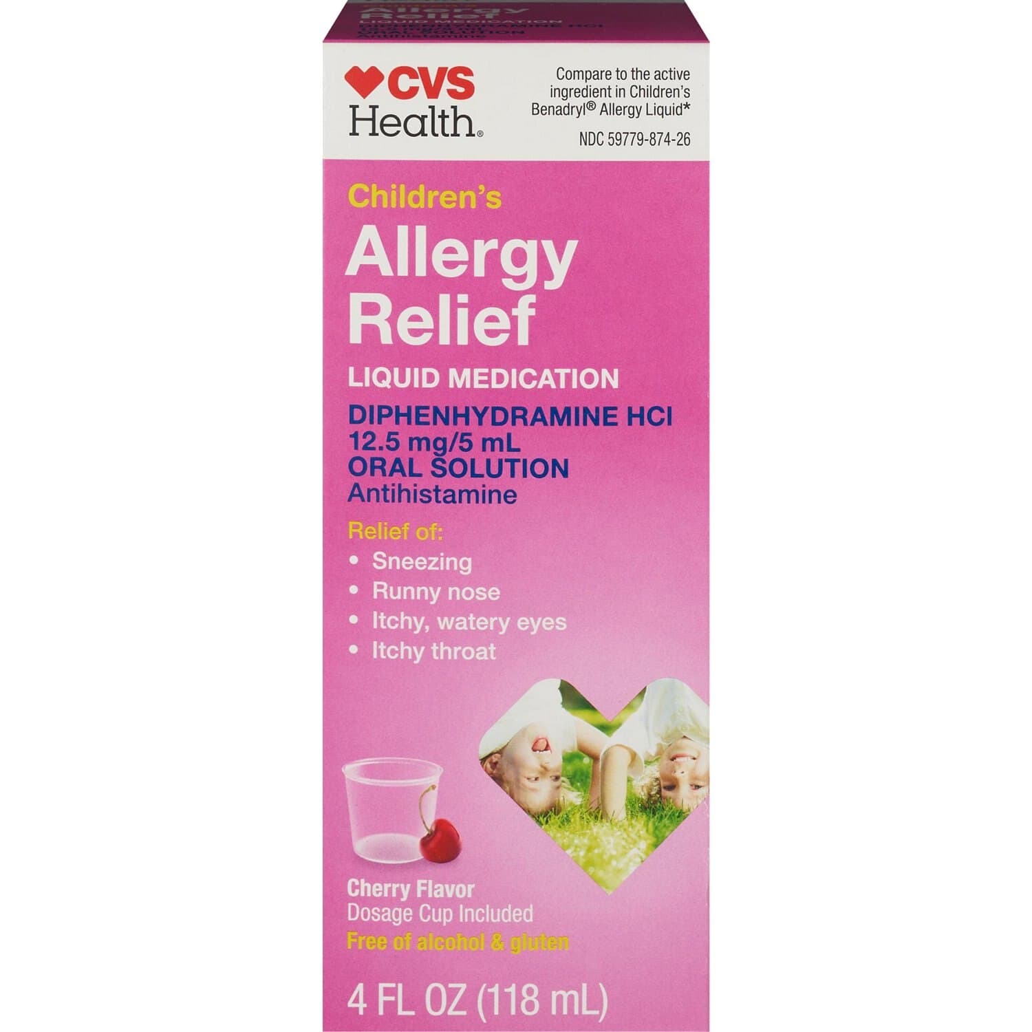 Picture of Diphenhydramine Hci 12.5mg Liquid, Cherry, 4 OZ