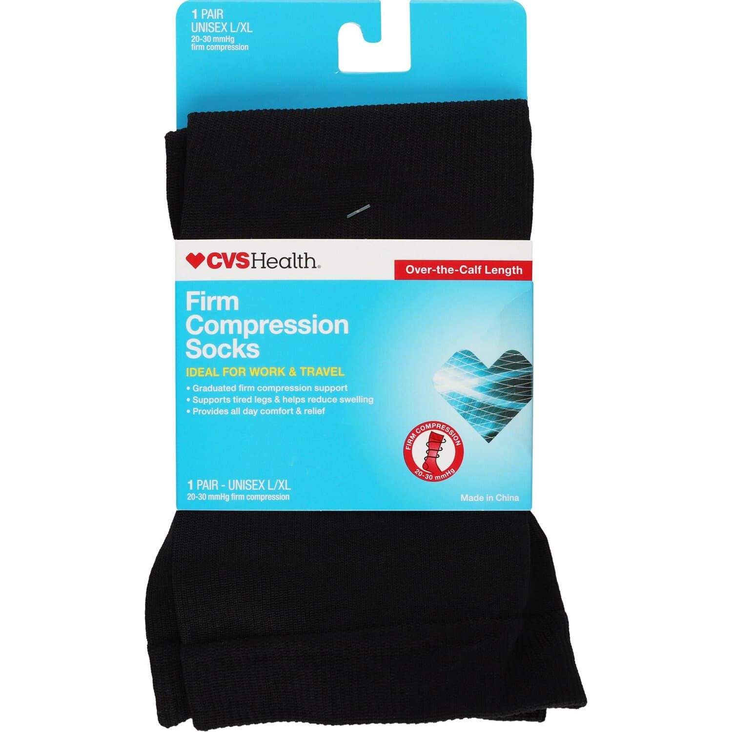 Picture of Firm Compression Socks, l/Xl Black, 1 CT