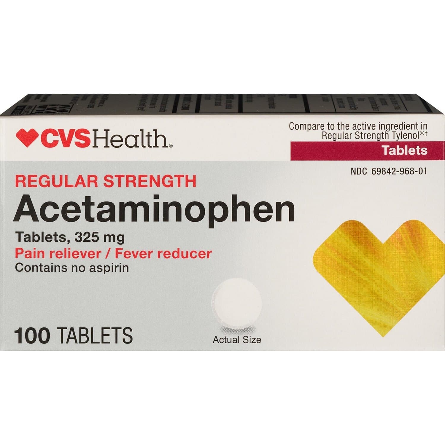 Picture of Acetaminophen 325mg Tablets, 100 CT