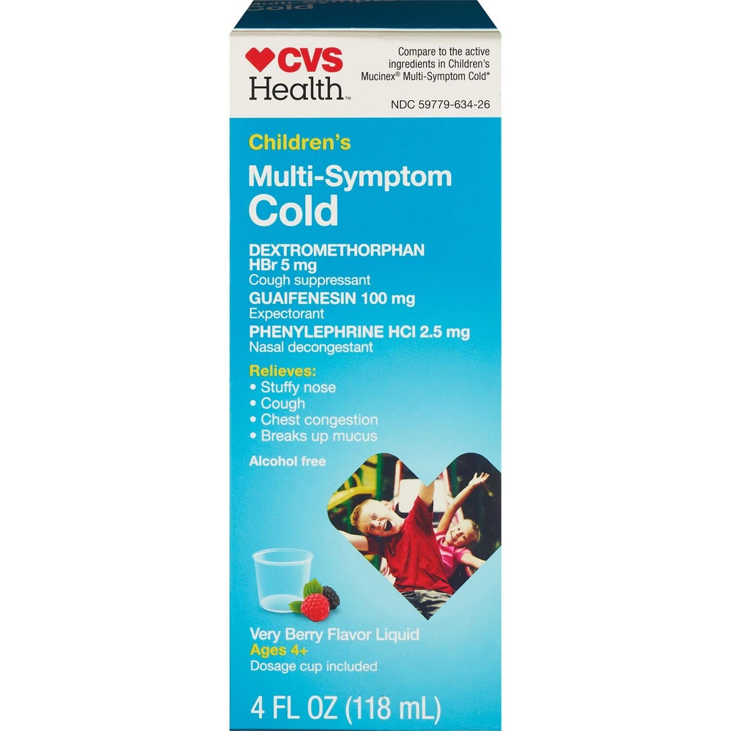 Picture of Multi-Symptom Cold Relief Liquid, Berry, 4 OZ