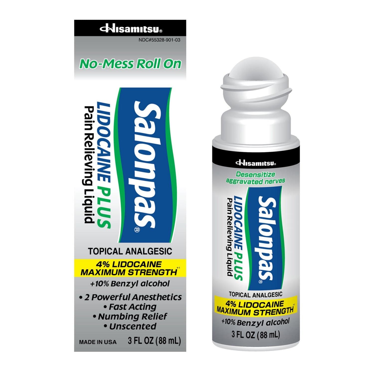 Picture of Salonpas Lidocaine Roll-On, 3 OZ