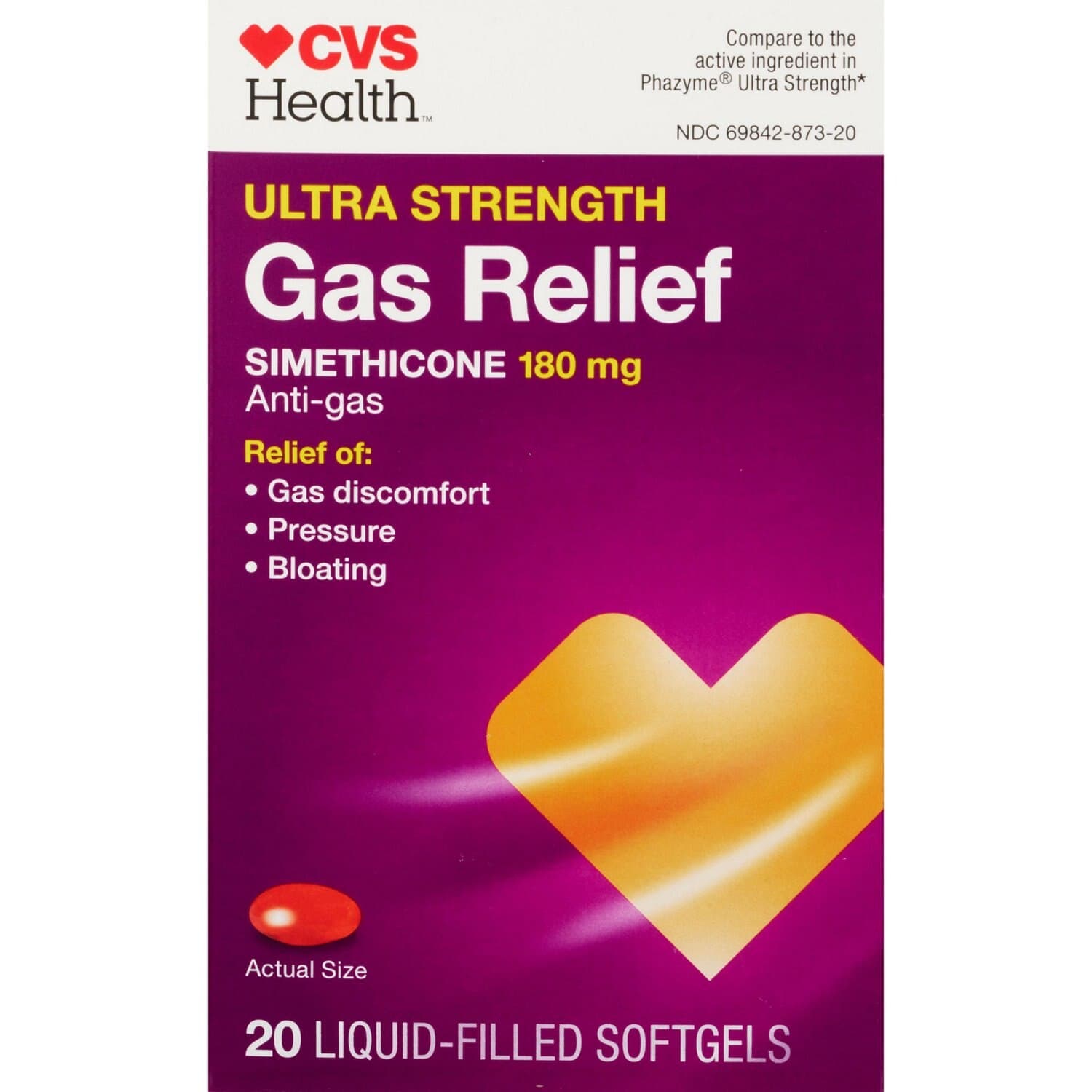 Picture of Gas Relief Ultra Strength Softgels, 20 CT