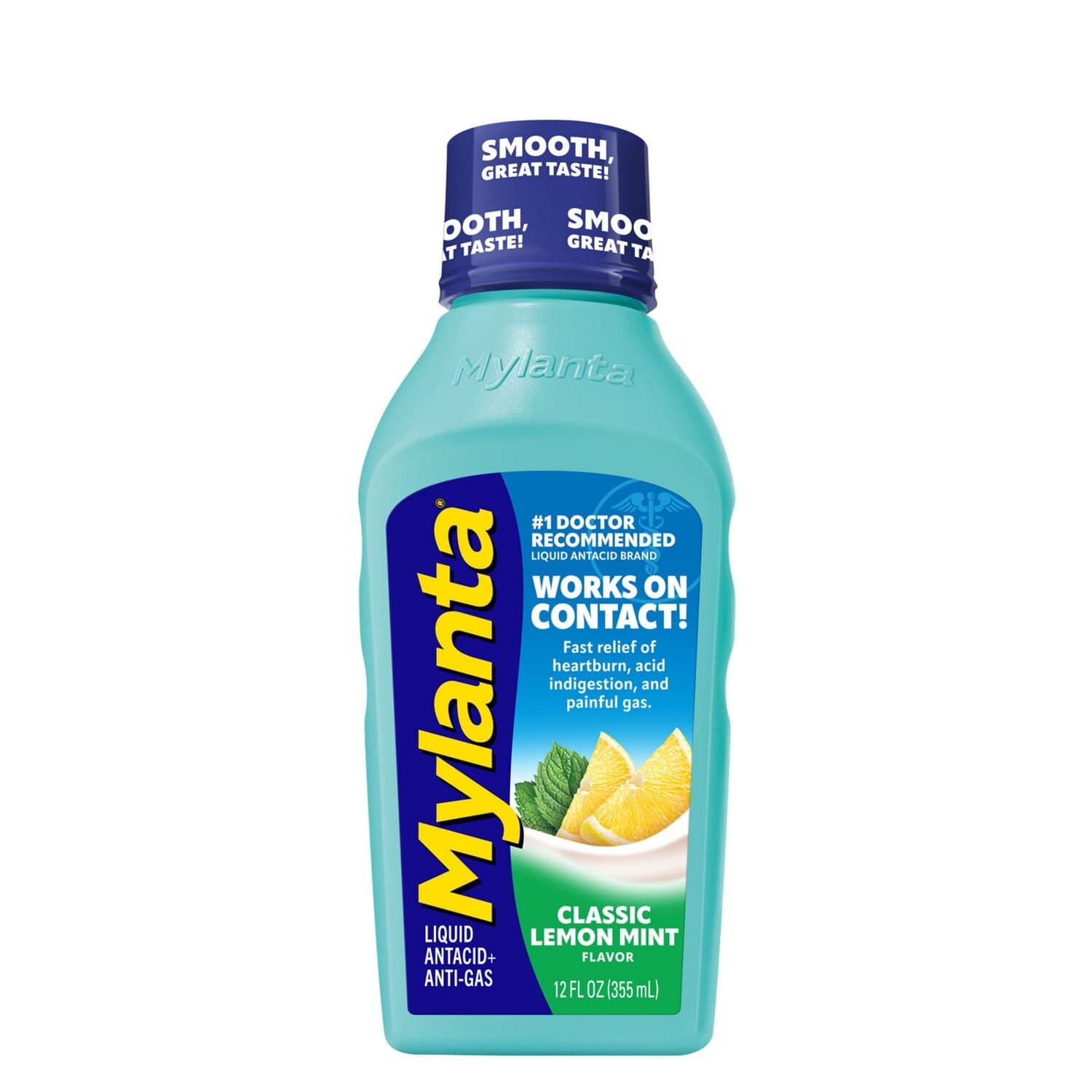 Picture of Mylanta Maximum Strength Antacid plus Anti-Gas Liquid, 12 OZ