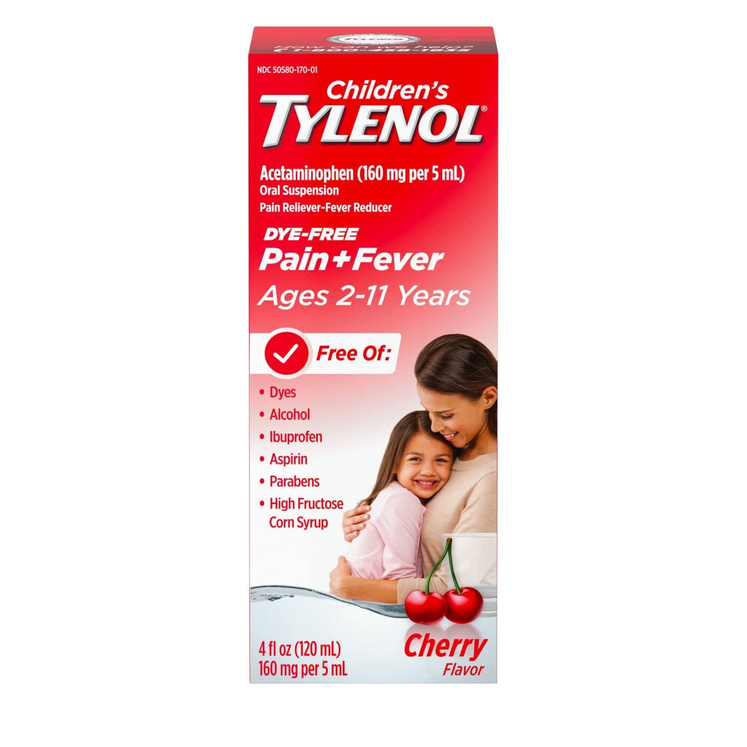 Picture of Tylenol Children's Dye-Free Pain & Fever Relief Cherry, 4 OZ