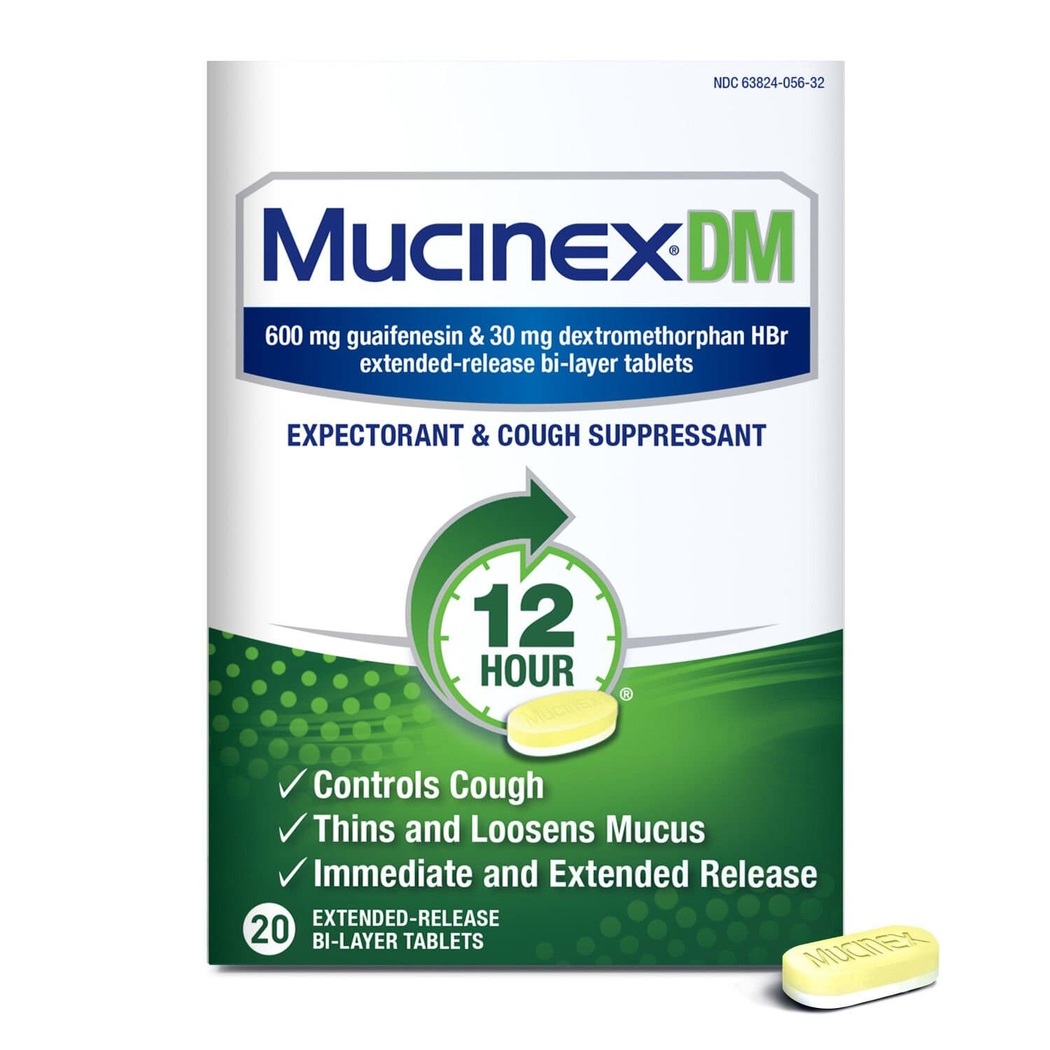 Picture of Mucinex Dm 600mg Extended Release Tablets, 20 CT