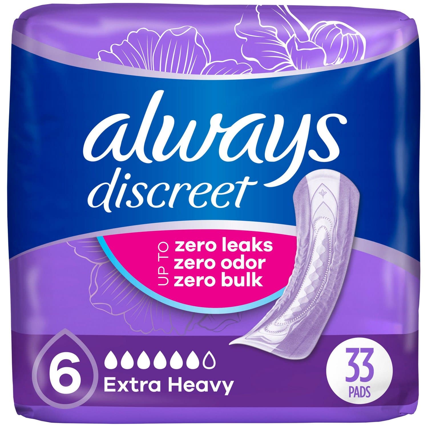 Picture of Always Discreet Pads, Extra Heavy, 33 CT