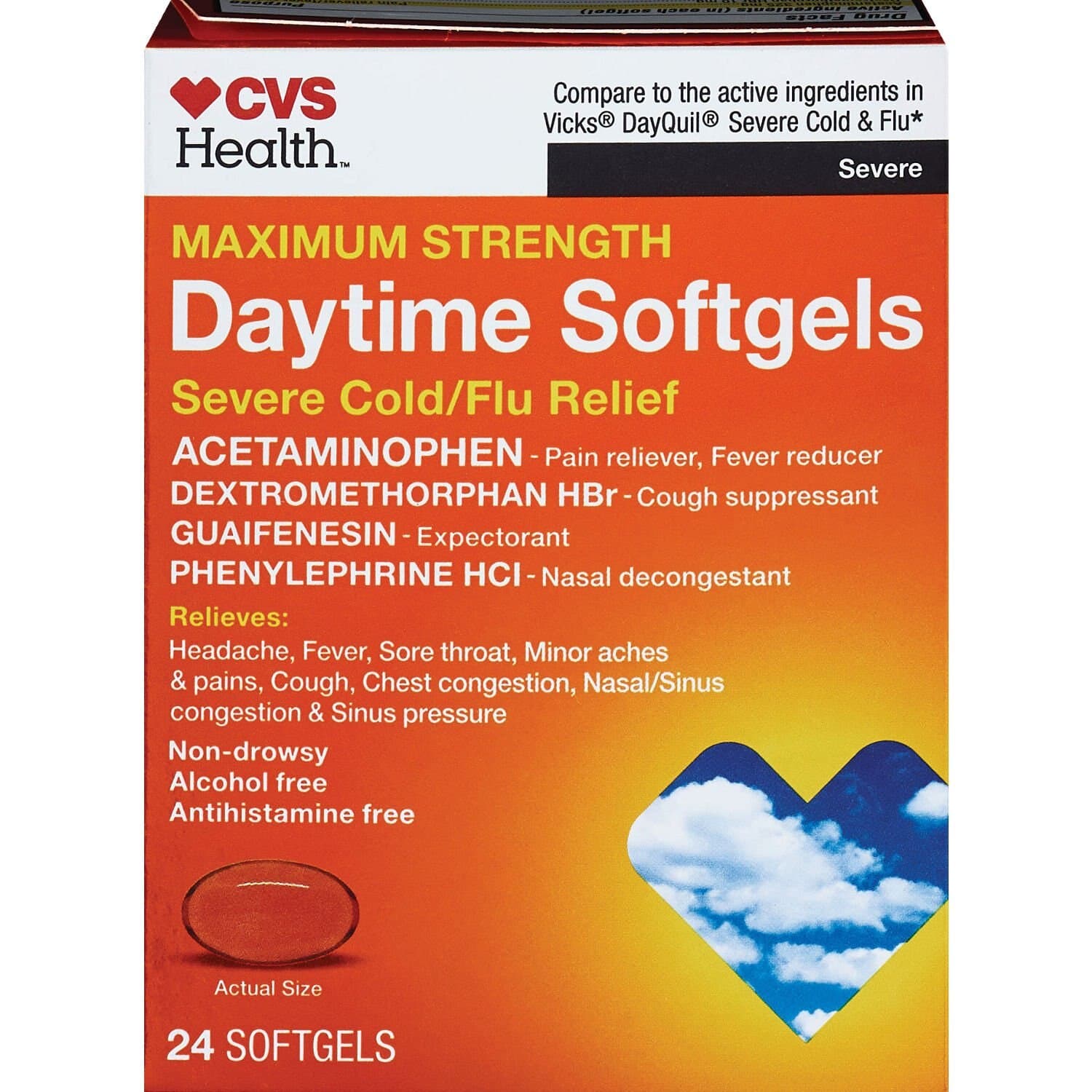 Picture of Cold and Flu Severe Daytime Relief Softgels, 24 CT