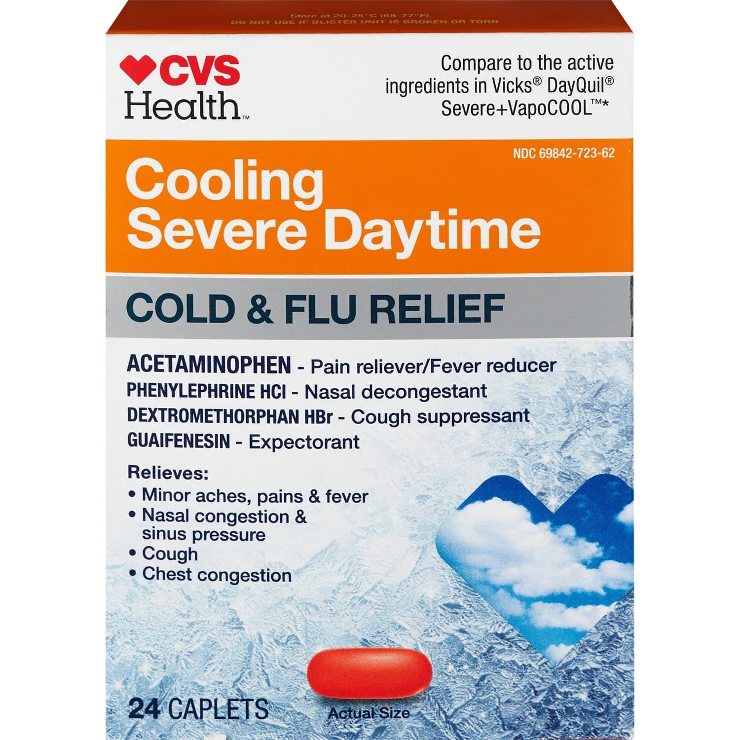 Picture of Cold and Flu Cooling Severe Daytime Relief Caplets, 24 CT