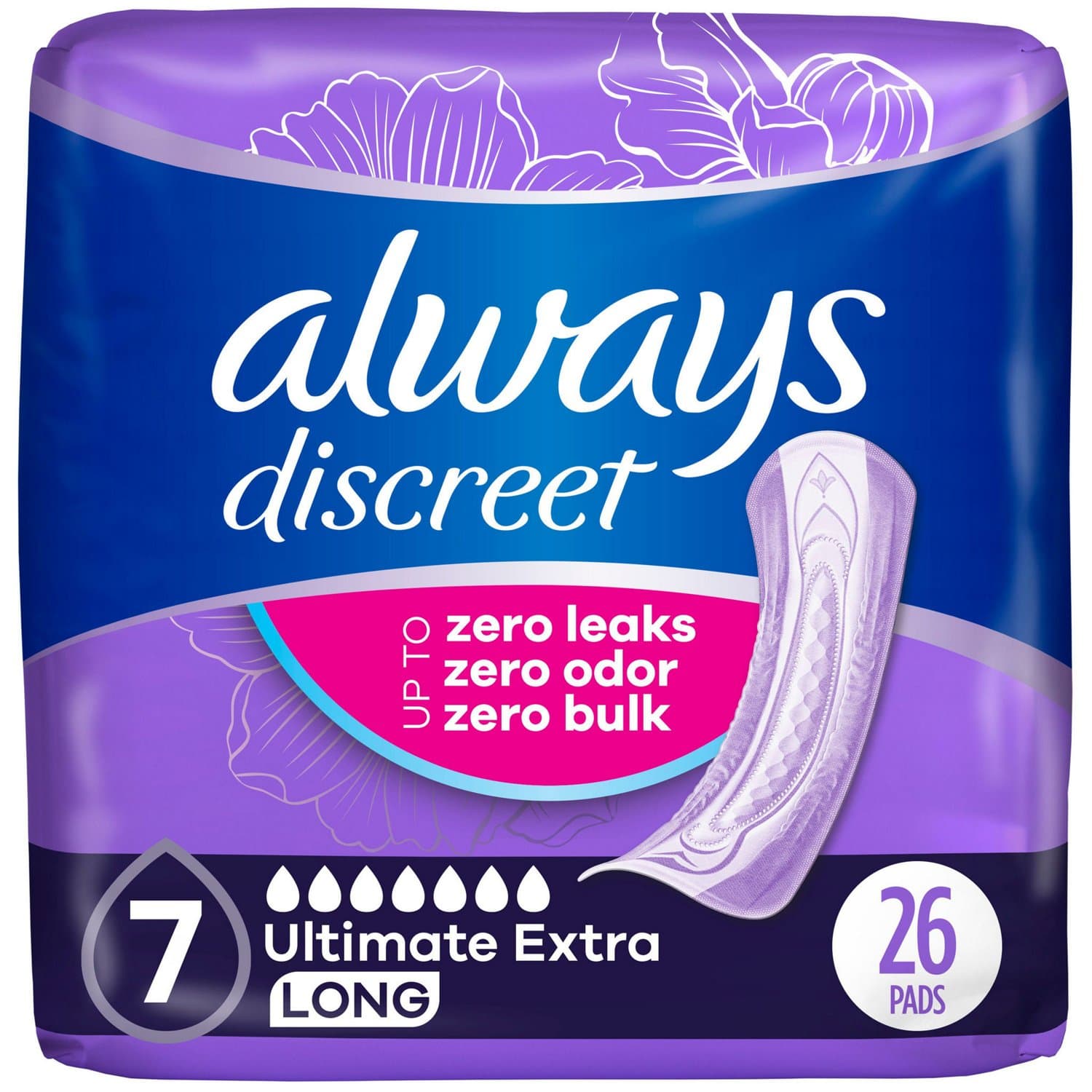 Picture of Always Discreet Pads, Ultra Long, 26 CT