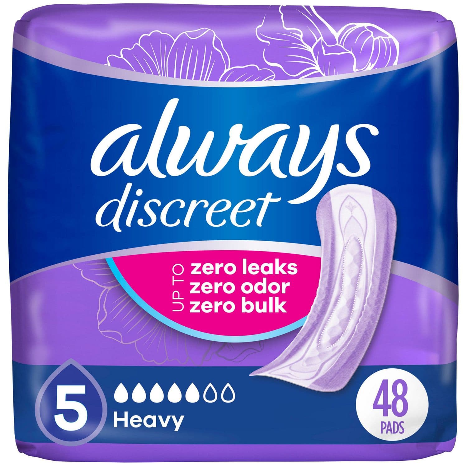 Picture of Always Discreet Pads, Heavy, 48 CT