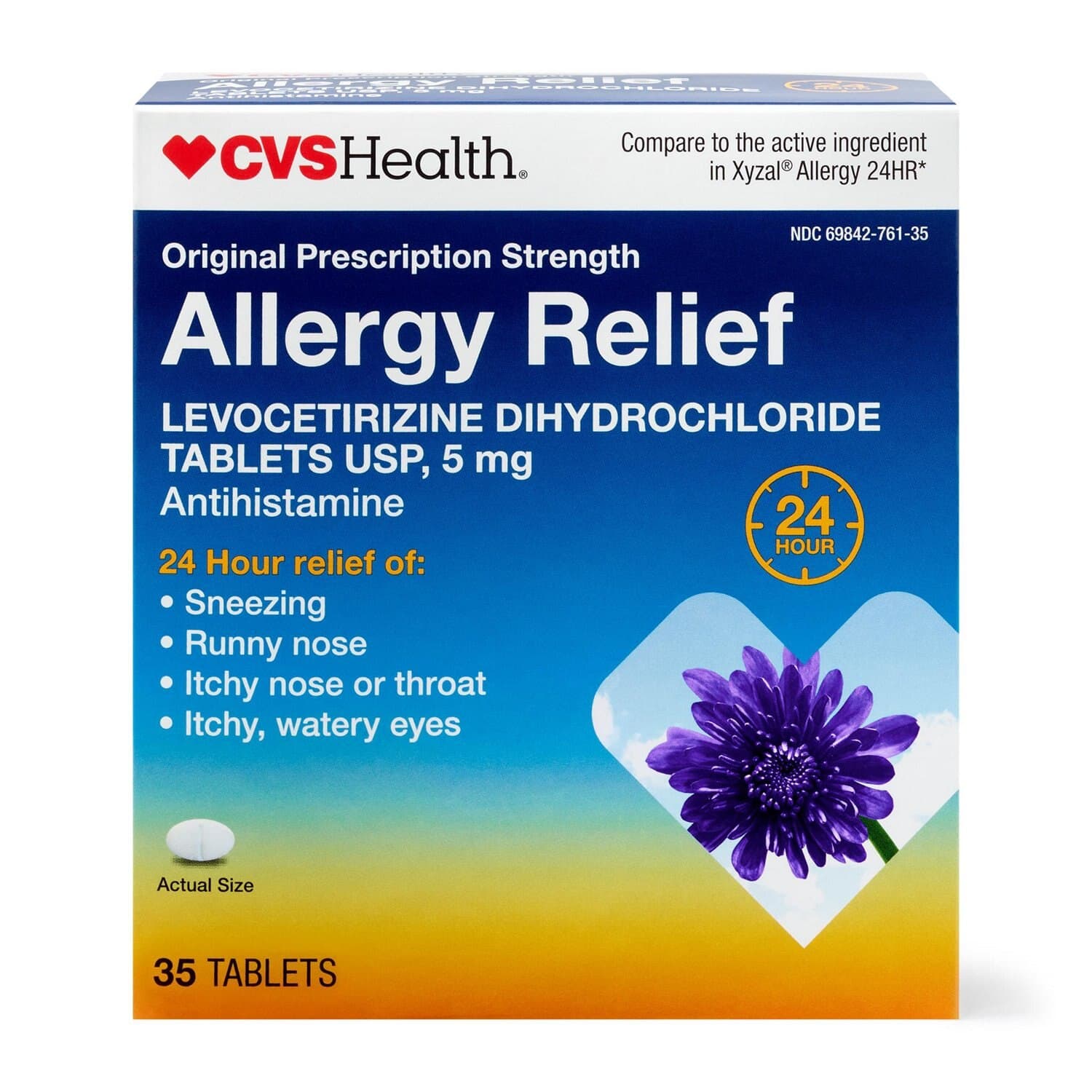 Picture of Levocetirizine 5mg Tablets, 35 CT