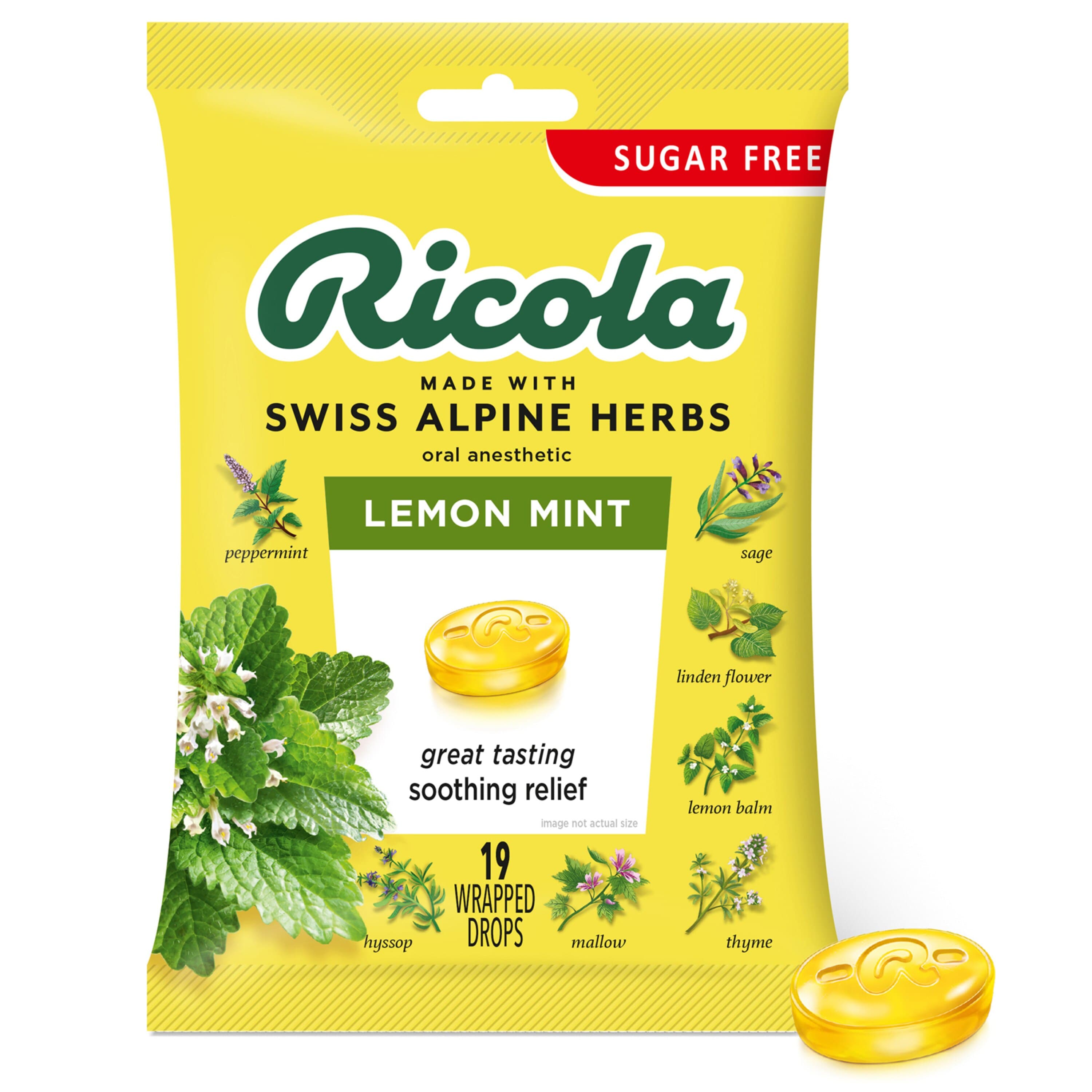 Picture of Ricola Sugar-Free Lemon Mint Throat Drops, 45 CT