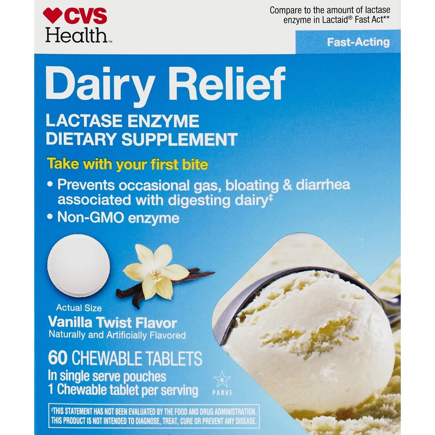Picture of Dairy Relief Chewable Tablets, 60 CT