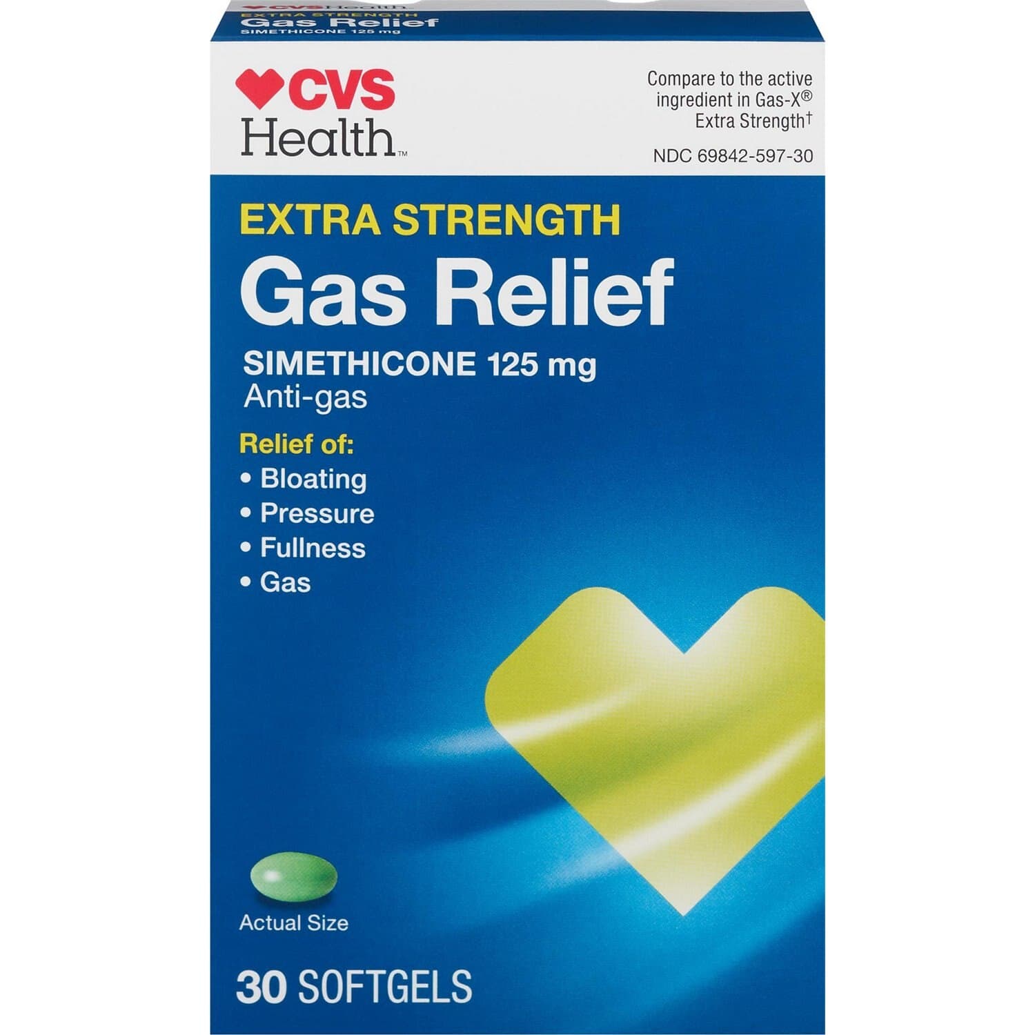 Picture of Gas Relief Extra Strength Softgels, 30 CT